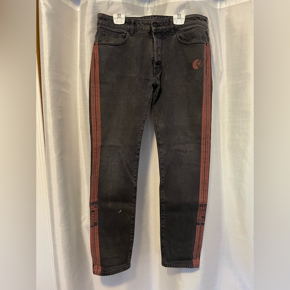 Marcelo Burlon County of Milan Black Jeans with Red Stripes
